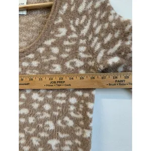 Abercrombie & Fitch Soft Collection Sweater Furry Eyelash Leopard Print Scoop XS thumbnail 6