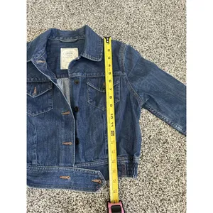 Levi's dark wash denim peplum jacket M thumbnail 4
