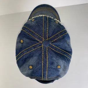 Hat Republic Sexy blue Denim Fashion Baseball Cap Rhinestone Women’s Sport Hat thumbnail 7