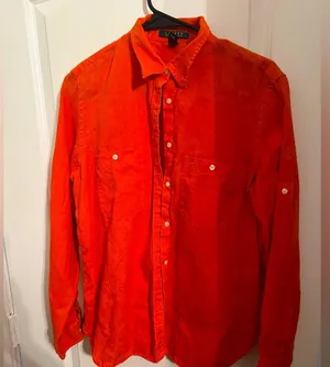 Ralph Lauren Vibrant Orange Button Down Shirt thumbnail 1