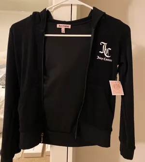 Juicy Couture Black Cropped Hoodie thumbnail 1