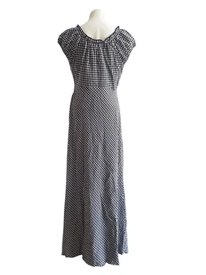 Market & Spruce Short Sleeve Gingham Maxi Dress Navy Small NWT STITCH FIX thumbnail 8