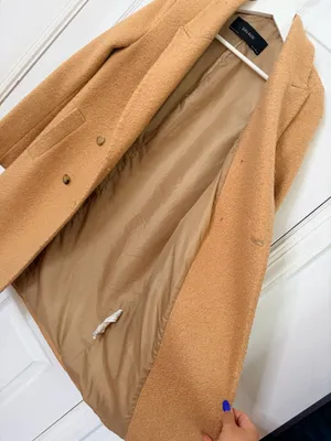 ZARA Basic Women’s XS Camel Double Breasted Long Coat Quiet Luxury Classic Chic thumbnail 6