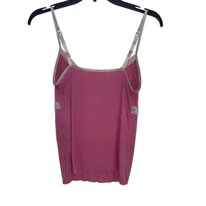 Y2K Victoria’s Secret Pink Lace Trim Babydoll Cami Coquette M Fairy Stretch thumbnail 2