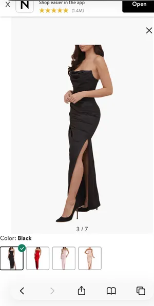 House of CB Adrienne Black Satin Strapless Corset Maxi Gala Dress thumbnail 7