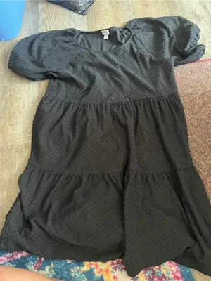 J crew Black Swiss Dot Puff Sleeve dress thumbnail 1