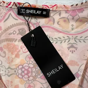 Sheilay Midi Dress Womens Large Pink Floral Tassel 3/4 Sleeve V-Neck‎ Summer NEW thumbnail 10