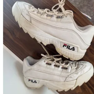 Y2K Vintage Fila 2002 Womens White Chunky Leather Lace up Sneaker sz 7 90s thumbnail 8