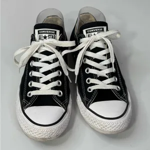 CONVERSE Chuck Taylor All Star Low Top Sneakers Black/White-W8/M6 thumbnail 1