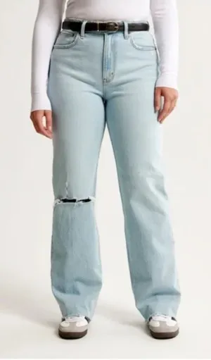 Abercrombie High Rise 90s Relaxed Jean Curve Love Size 27 Long thumbnail 1