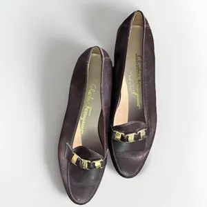 SALVATORE FERRAGAMO Boutique Brown Leather Gancini Link Strap Loafers Size 5‎ B thumbnail 8