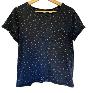 Vintage Levi's navy t-shirt apple design women's size large cotton top casual‎ thumbnail 1