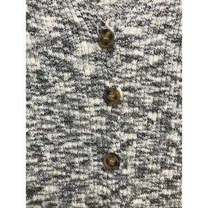 MOD REF Black White Marled Knit Short Sleeve V-Neck Cardigan‎ Sweater Small thumbnail 3