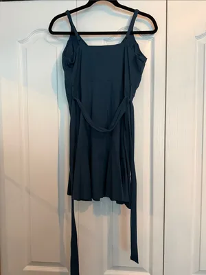 HALARA Teal Blue Ruffled Mini Dress thumbnail 2