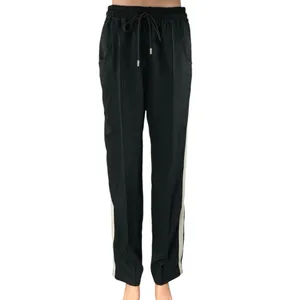Zara Women's Black Striped High Waist Drawstring Trousers Sweatpants Size S thumbnail 2