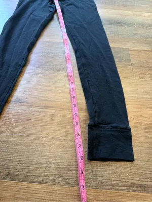 PINK Victoria's Secret Black Logo Thermal Leggings with Button Front thumbnail 6