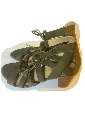 Naturalizer "London" Strappy Sandal Olive Green Sz 8.5M 2.75‎ in heel stacked thumbnail 8