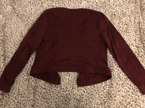 Thalia Sodi Faux Suede Moto-Jacket In Napa Wine Medium thumbnail 7