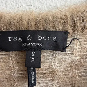 rag & bone Sweater Womens Small Tan Leopard Print Brushed Mohair Long Sleeve thumbnail 7