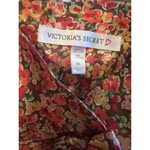 Victoria’s Secret Orange Yellow Floral Slip Dress Size XS Bow Straps Sexy Sheer thumbnail 7
