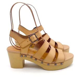 J. Crew The Chloe Clog Platform Strappy Sandal in Saddle Tan Faux Leather Size 7 thumbnail 4