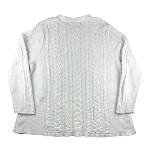 J. Jill Womens XL Ivory Cable Knit Chenille Fishermans Pullover Sweater Timeless thumbnail 8