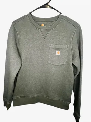 Carhartt Olive Green Relaxed Fit Pullover Crewneck Sweatshirt thumbnail 1