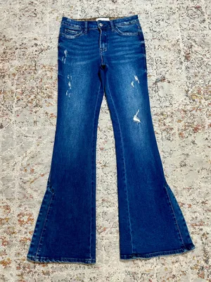 Vervet Flare Jeans Leopard Slit Size 26 thumbnail 2