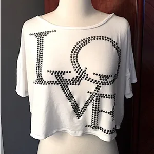 Forever 21 Studded "LOVE" Crop Top thumbnail 2