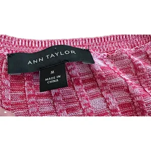 Ann Taylor Red Pink Marled Ribbed‎ Side Button Sweater sz M thumbnail 5