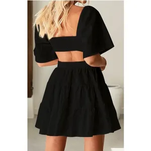 Anrabess Cutout Back Mini Dress Size Large Black thumbnail 2