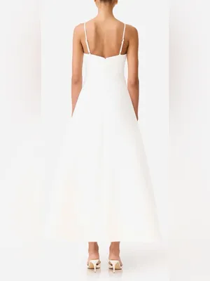 NEW ELLIATT Stella white 3d floral applique A-line bridal maxi gown dress sz S thumbnail 2