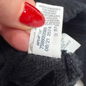 Aerie M Oh Snap Weekend Henley Mockneck Sweatshirt Oversized Relaxed Fit Black thumbnail 10