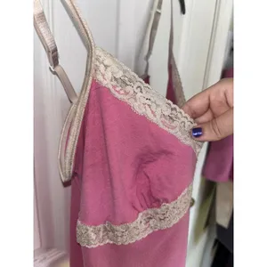 Y2K Victoria’s Secret Pink Lace Trim Babydoll Cami Coquette M Fairy Stretch thumbnail 5