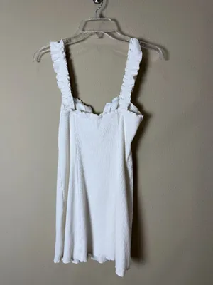 Intimately Free People Ruffle V-Neck Ribbed Mini Dress / Slip Size Small thumbnail 3