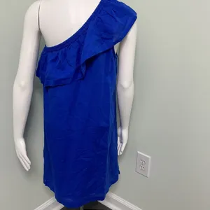 J. Crew One Shoulder Blue Dress NEW thumbnail 4