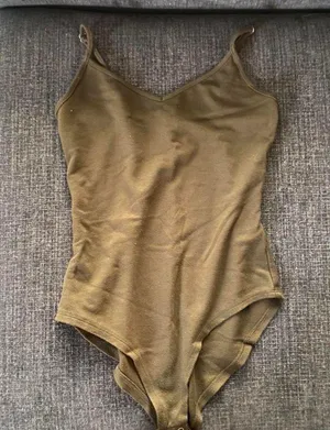 Forever 21 Olive green adjustable cotton bodysuit thumbnail 1