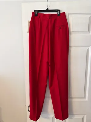 Liz Claiborne Red Women’s 100% Wool Dress Trousers - Classic Pleated Front thumbnail 3