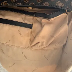 GUESS Black and Brown Monogram Chain-Handle Tote thumbnail 7