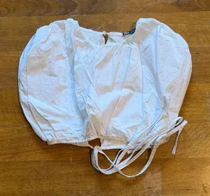 Zara white Puff Sleeve Top thumbnail 1