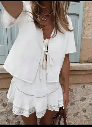 White Skirt Set Shein Two-Piece thumbnail 2