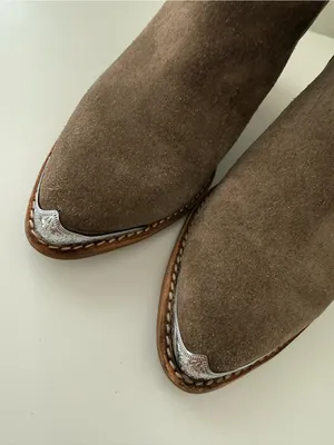 Jeffrey Campbell Cromwell Cut Out Western Taupe Brown Suede Ankle Boot 7.5 thumbnail 9