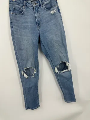 American Eagle Outfitters Comfort Stretch Waistband Mom Jeans Size 2 Distressed thumbnail 2