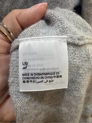 CHARTER CLUB Pure Cashmere Double-Ruffle Sweater Gray Large Minimalist Luxury thumbnail 3