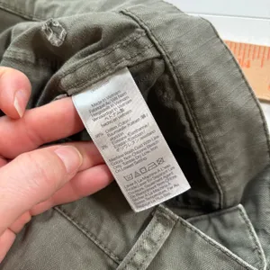 Madewell High Rise Utility Pants Green Herringbone‎ Cotton Blend Women's Size 26 thumbnail 5
