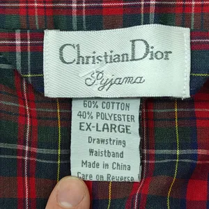 Christian Dior Multicolored Plaid Long Sleeve Button Down Pyjama Shirt XL thumbnail 2