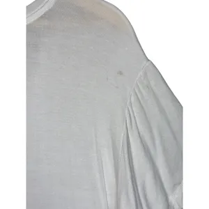 Abercrombie & Fitch Soft AF Drapey White Knit V-Neck Short Sleeve T-Shirt Size L thumbnail 7