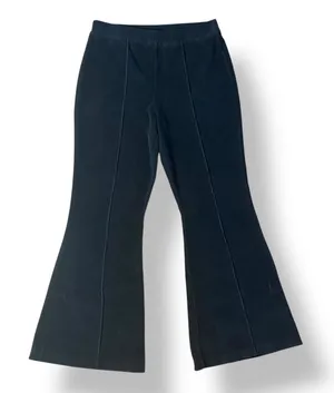 Aerie Ribbed Kick Flare Pants Womens‎ Size L Black Lounge thumbnail 1