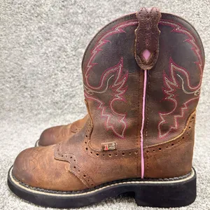 JUSTIN Boots WOMEN'S WANETTE WESTERN WORK BOOTS size 7.5B thumbnail 2