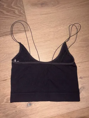 Brand new Urban Outfitters Black Spaghetti Seamless Strappy tank Top small thumbnail 3